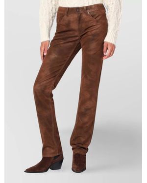 Isabel Marant Straight Leg Pants Pockets - Brown