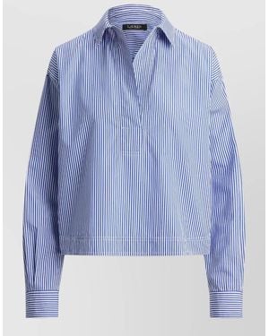 Ralph Lauren Striped Collared Shirt Relaxed Fit - Blue