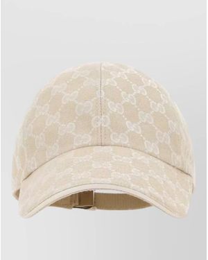 Gucci Gg Fabric Baseball Cap Curved Brim - Natural