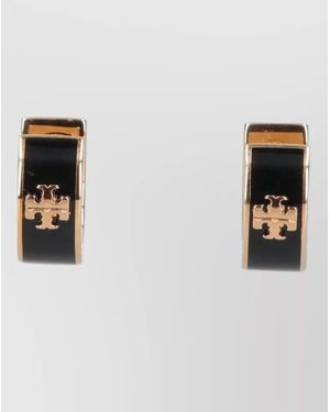 Tory Burch Two Tone Hoop Design Earrings Bijoux - White