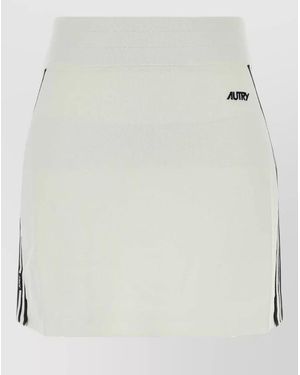 Autry Ribbed Knit Mini Skirt - White
