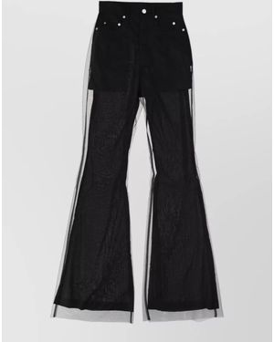 Rick Owens Nylon Flared Trousers - Black