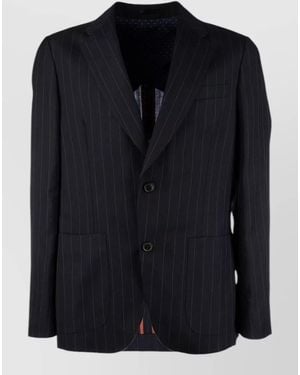 Paul Smith Pinstripe Jacket And Gilet Front Pockets - Black