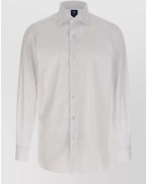 Finamore 1925 Cotton Blend Long-Sleeve Napoli Shirt - White