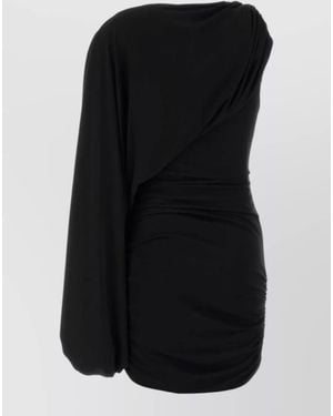 ANDAMANE Selene Jersey One Shoulder Mini Dress - Black