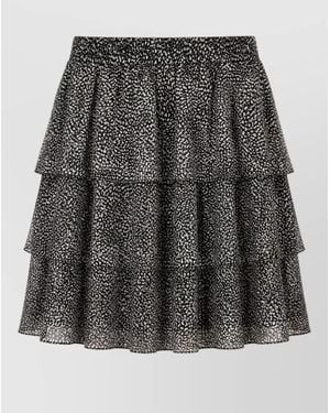 Michael Kors Printed Full Skirt - Gray