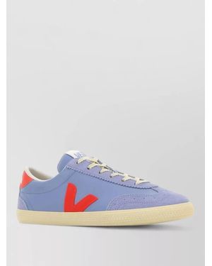 Veja Leather Volley Ot Low Top Trainers - Blue