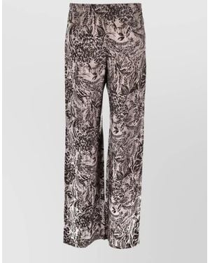 Golden Goose Printed Wide-Leg Trousers - Grey