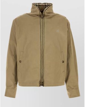 Burberry Cotton Single-Breasted Coat - Natural
