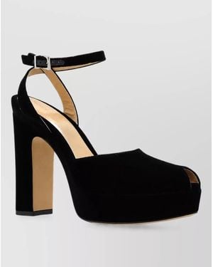 Fendi Velvet Platform Sandals - Black