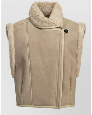 Isabel Marant Lamb Fur Sleeveless Jacket - Natural