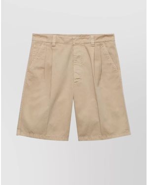 Prada Vintage Effect Cotton Bermudas - Natural