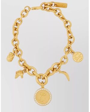 Chloé Charm Bracelet Chain Link Engraved Circular Charms - Metallic