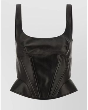 Ermanno Scervino Leather Top - Black