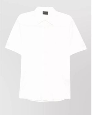 Emporio Armani Cotton Polo Shirt Regular Fit Short Sleeves - White