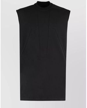 Rick Owens Ribbed Collar Tank Top - Black