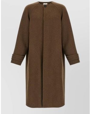 The Row Knee Length Coat Raglan Sleeves Design - Natural