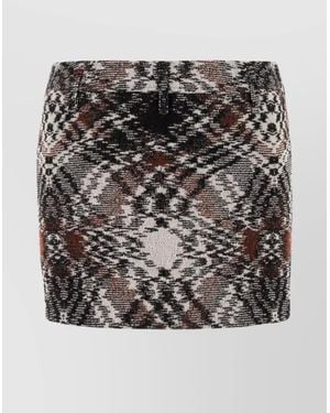 Missoni Embroidered Wool Blend Mini Skirt - Gray