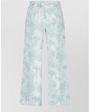 MC2 Saint Barth Tropical Lounge Pants Wide Leg Cut - Blue