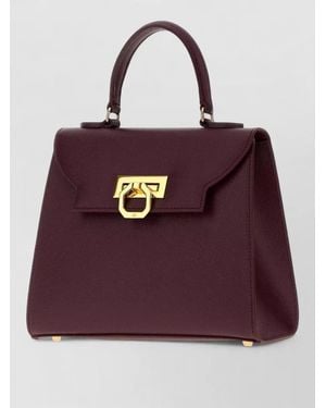 Carbotti Leather Clutch Bag - Purple