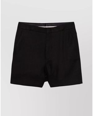 Tagliatore Linen Shorts Beautiful Belt Loops - Black
