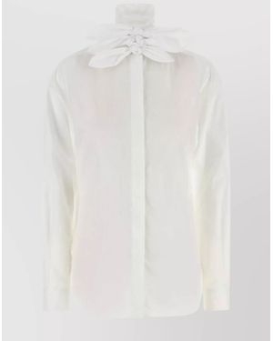 Moschino Cotton Shirt With Bow And Collar Detail - White