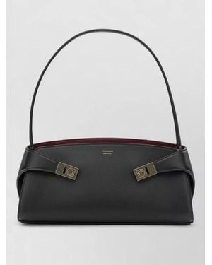 Ferragamo "Hug East-West" Medium Shoulder Bag - Black