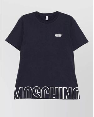 Moschino Crew Neck Straight Cut T-Shirt Short Sleeves - Blue
