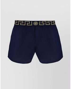 Versace Greca Border Swim Shorts - Blue