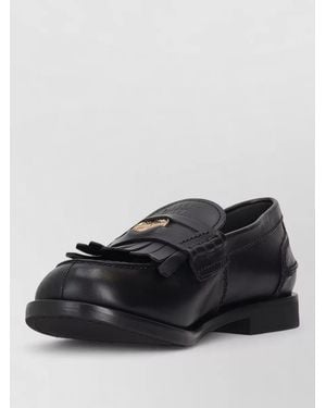 Miu Miu Leather Brogues Fringe Detail Casual Style - Black