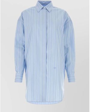 Off-White c/o Virgil Abloh Striped Cotton Poplin Shirt Dress - Blue