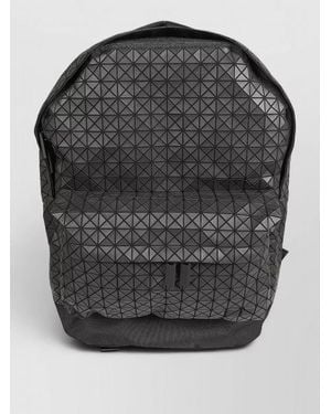 Issey Miyake Backpack Geometric Pattern Front Pocket Straps Handle - Grey