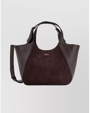 BOSS Suede Leather Shoulder Bag And Handles - Multicolor