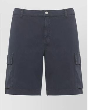 Woolrich Cotton Cargo Bermuda Shorts Multiple Pockets - Blue