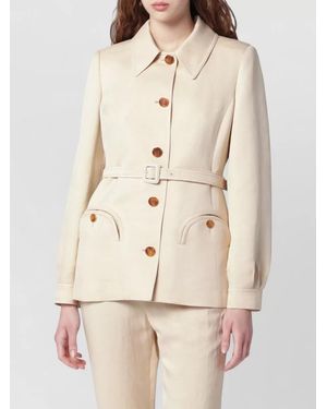 Blazé Milano Single-Breasted Coat - Natural