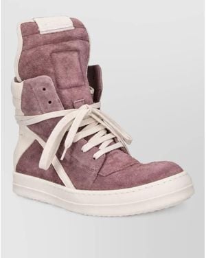 Rick Owens Leather High-Top Trainers - Pink