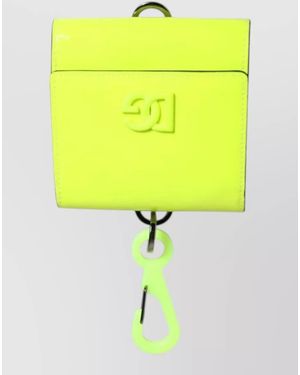Dolce & Gabbana Logo Neck Strap Leather Keyring Cardholder - Yellow