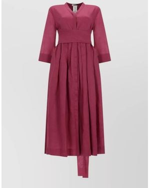 Max Mara Ramie Maxi Dress - Red