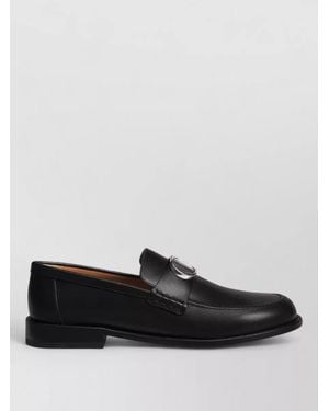 Dior Loafers Buckle Detail Round Toe Design - Black