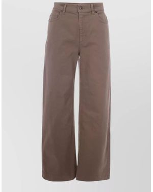 P.A.R.O.S.H. Denim Wide-Leg Jeans - Brown