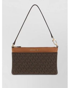 Michael Kors Rectangular Clutch Wristlet Bag Adjustable Strap - Brown