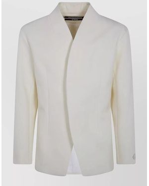 Jacquemus Bastide Shawl Collar Tailored Blazer Jacket - White