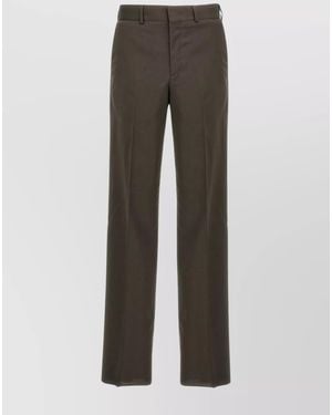 Fendi Wool Regular-Fit Trousers - Grey