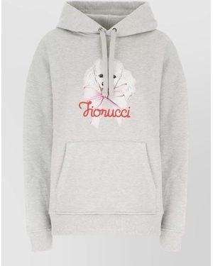 Fiorucci Hooded Top Kangaroo Pocket Ribbed Cuffs - White