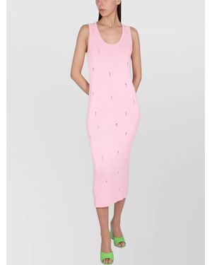 Barrow Ribbed Midi Dress - Pink