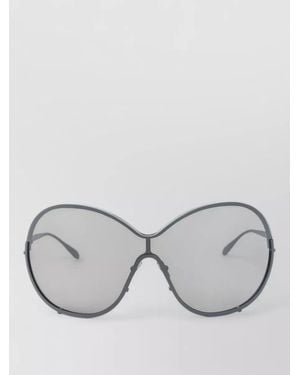 Alaïa Round Metal Sunglasses Oversized Frame Temples - Grey
