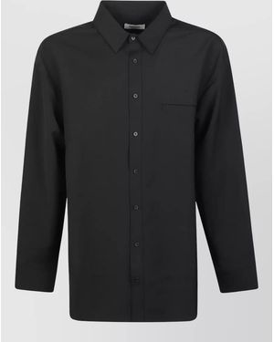 Entire studios Cotton Shirt Long Sleeves Chest Pocket - Black