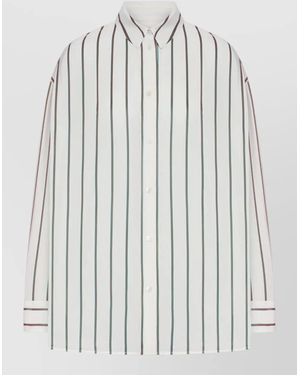 Gucci Silk Web Jacquard Long-Sleeve Shirt - White