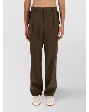 Drole de Monsieur Relaxed-Fit Straight-Leg Trousers - Brown