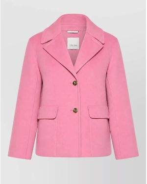 Max Mara Virgin Wool Single Breasted Coat - Pink